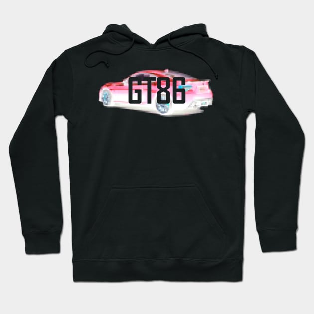 GT86 PIXEL PINK WHITE Hoodie by CharlieCreator